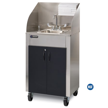 Ozark River Mfg Elite Pro Hot & Cold Water Portable Sink Black/Black Doors ESPRKK-SS-SS1N